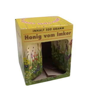 Geschenk-Karton Blumenwiese 1 x 500 g Glas
