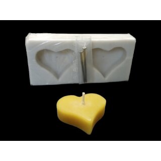Gießform 2er Teelicht Herz, 2 x 5cm, 2 x 25 g.