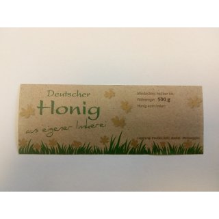 Honigglas Etiketten für 500g "natura" 100 Stück,