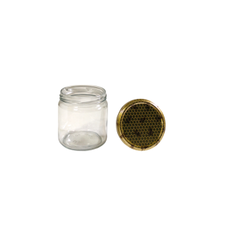 TO Glas 400ml lose mit TO82 Deckel Wabendekor mit Biene