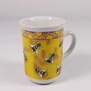 Keramiktasse mit Bienenmotiv gelb/braun