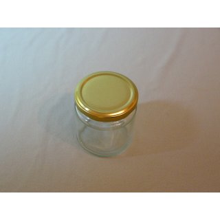 Rundglas 212ml (250g Honig) mit 66mm TO gold (VE=12 Stück)