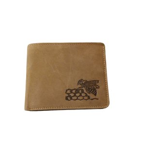Geldbeutel aus Rindsleder mit geprägtem Bienenbild "Casual"