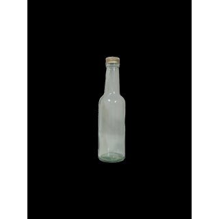 Geradhalsflasche 250 ml mit Deckel 28er gold