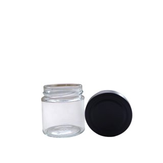 Deep Rundglas 250 g / 220 ml mit 66er Deckel schwarz matt