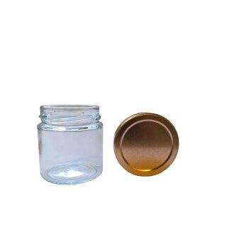 Deep Rundglas 250 g / 220 ml mit 66er Deckel kupfer