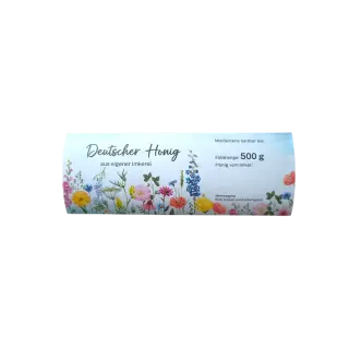 Honigglas Etikett "Blumenwiese" für 500 g Gläser