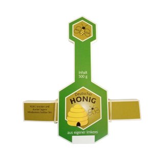 Honigglas-Stegetikett 500g grün/gold 100 Stück