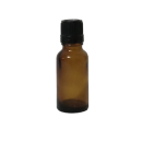 Tropfflasche braun, DIN 18, 20ml mit Tropfmontur schwarz